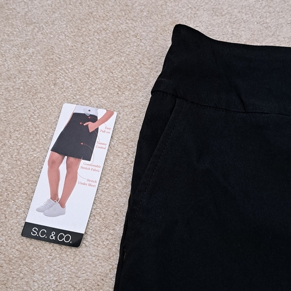 S.C.& Co. Pull On Skort Black Stretch Skirt Women's Various Sizes New! - Picture 7 of 12